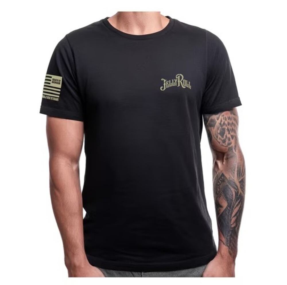 Rags Of Honor Black Unisex Tee "Jelly Roll Beautifully Broken" - Size 2XL